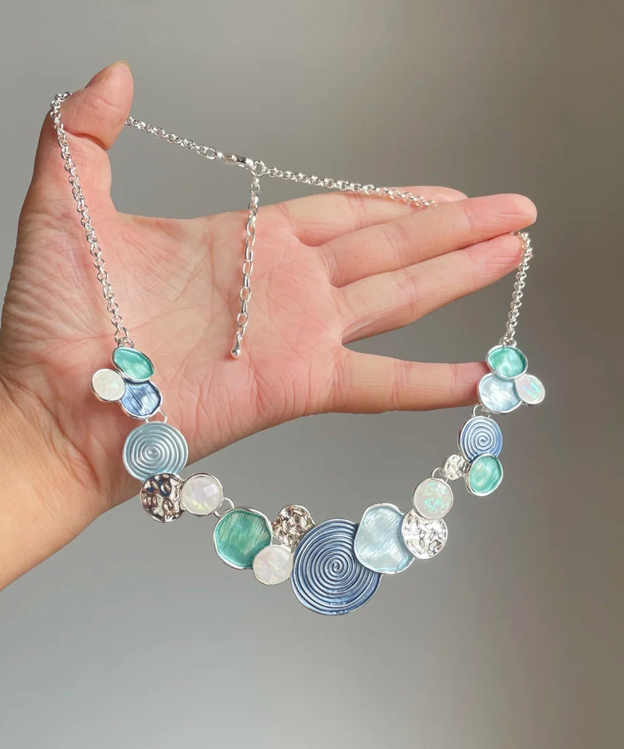 Collier lariat ajouré en argent sterling avec motif rose arc-en-ciel chic - Wavlynn