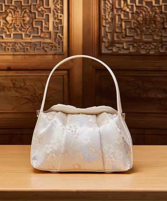 Sac fourre-tout polyvalent en jacquard beige de style chinois - Wavlynn