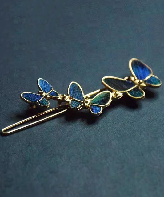 Épingle à cheveux papillon en alliage bleu de style chinois - Wavlynn
