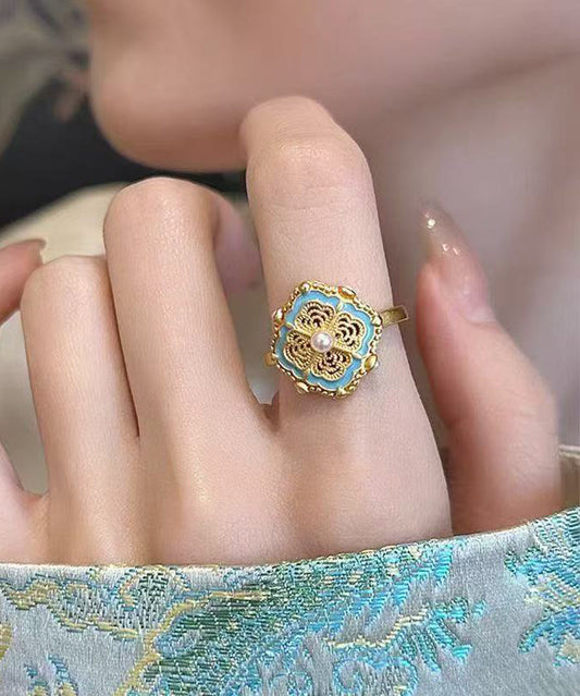 Bagues en or et perles de style chinois antiques - Wavlynn