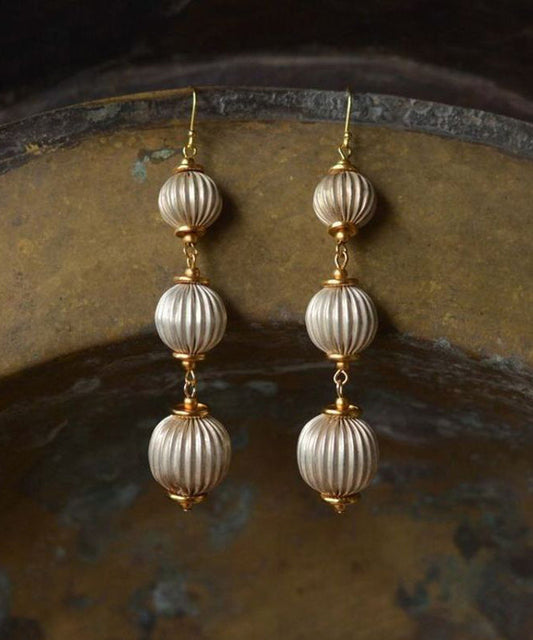Boucles d'oreilles pendantes en alliage de cuivre doré de style chinois - Wavlynn