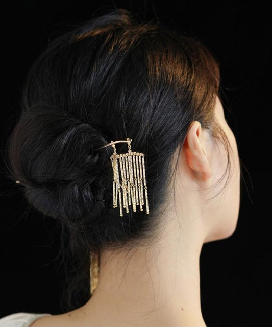 Épingle à cheveux à pompon en argent sterling doré de style chinois - Wavlynn
