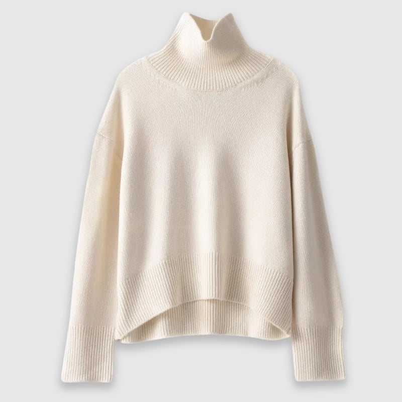 Chloé Montclair ivory cashmere turtleneck sweater loose fit thick-knit unisex autumn essential