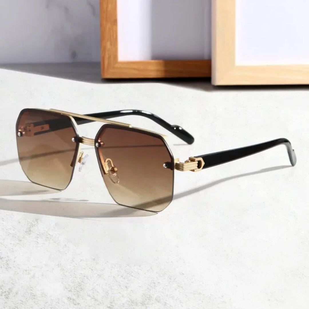 Chloe women rimless sunglasses with bold gradient lenses and sleek matte temples for timeless style