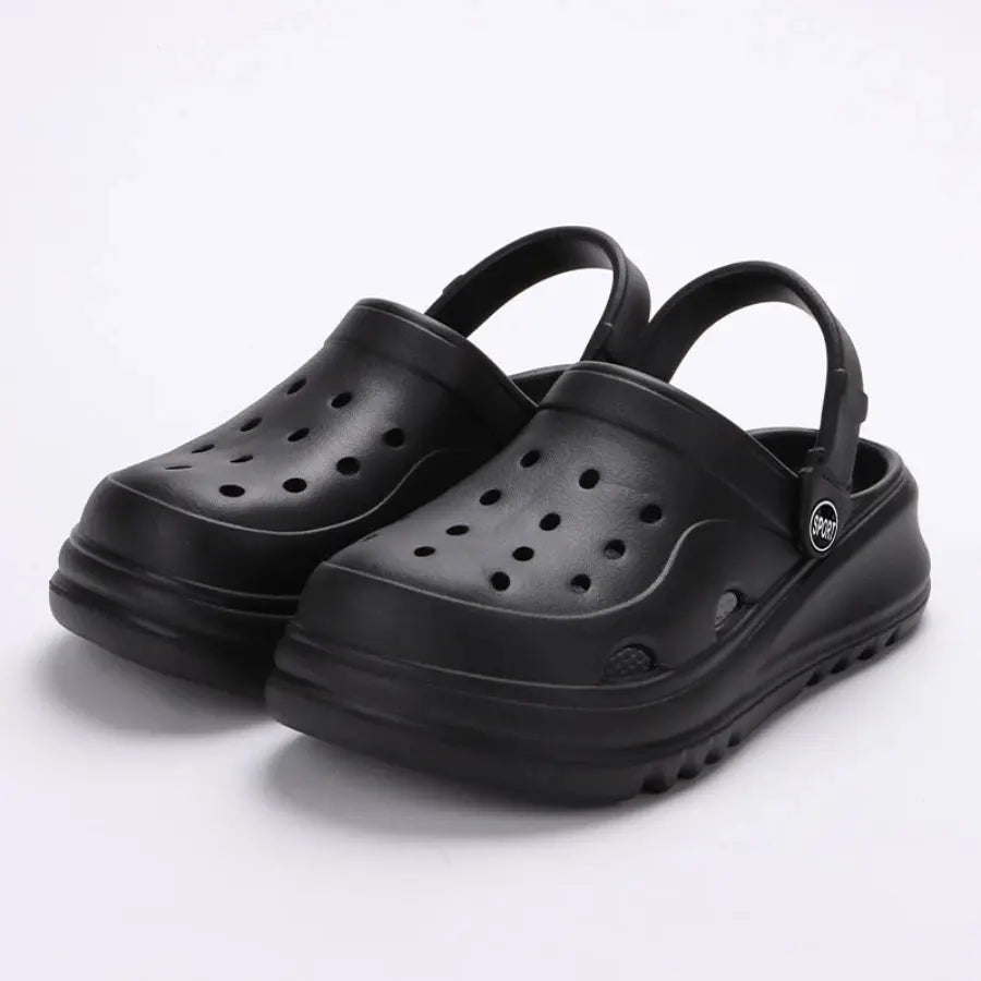 Women's chunky platform clogs with thick EVA non-slip sole, modern elevated silhouette for summer