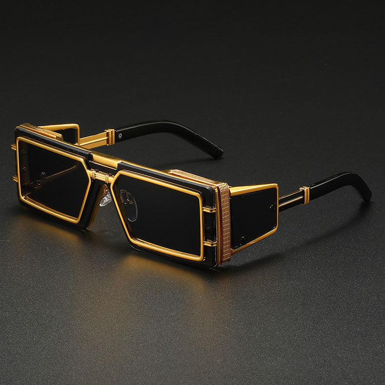 Citadel Shades bold square fortress sunglasses punk luxury statement eyewear in black