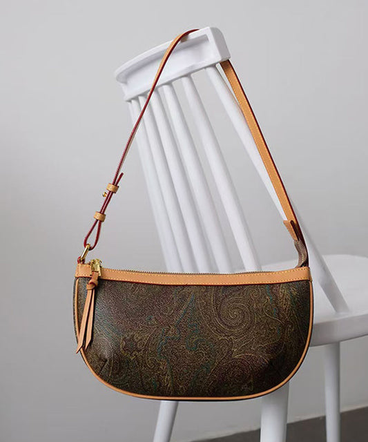 Sac hobo élégant en cuir jacquard marron solide et durable - Wavlynn