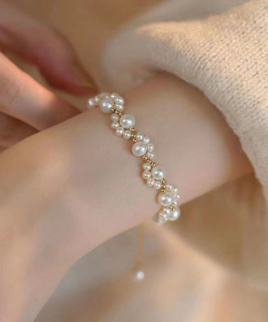 Bracelet élégant en alliage blanc avec chaîne en forme de griffe de chat et perles - Wavlynn