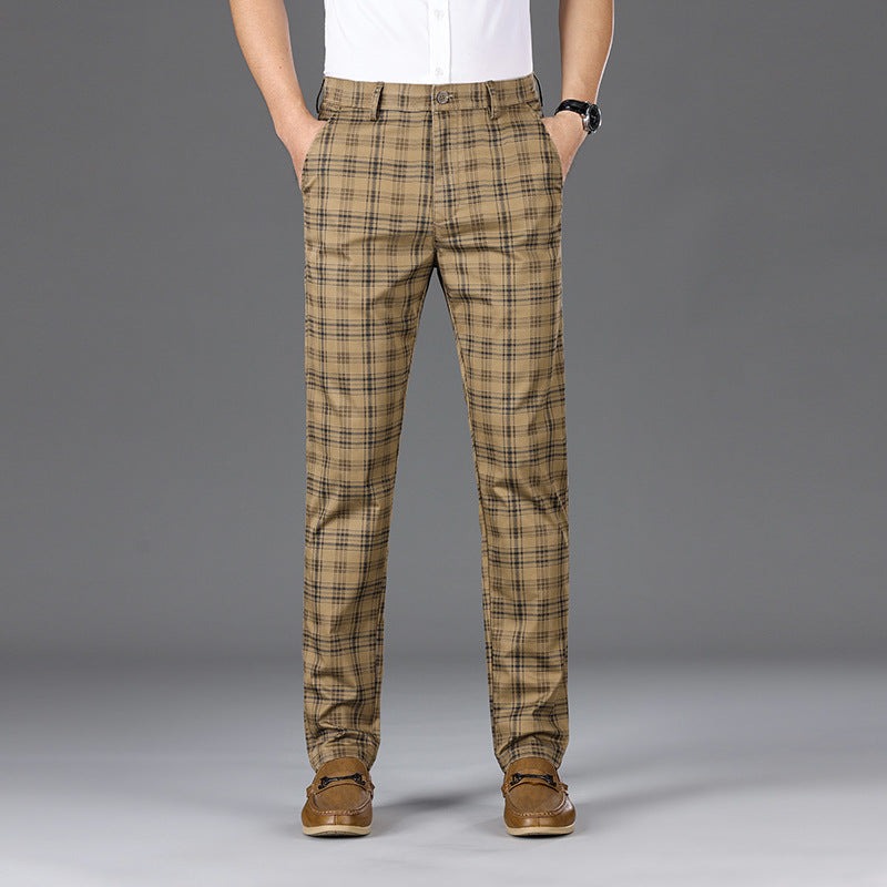 Côte & Rue tapered check trousers with classic tailoring and polished modern silhouette