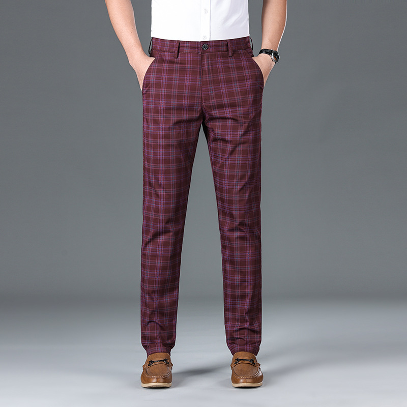 Côte & Rue tapered check trousers with classic tailoring and a polished modern silhouette