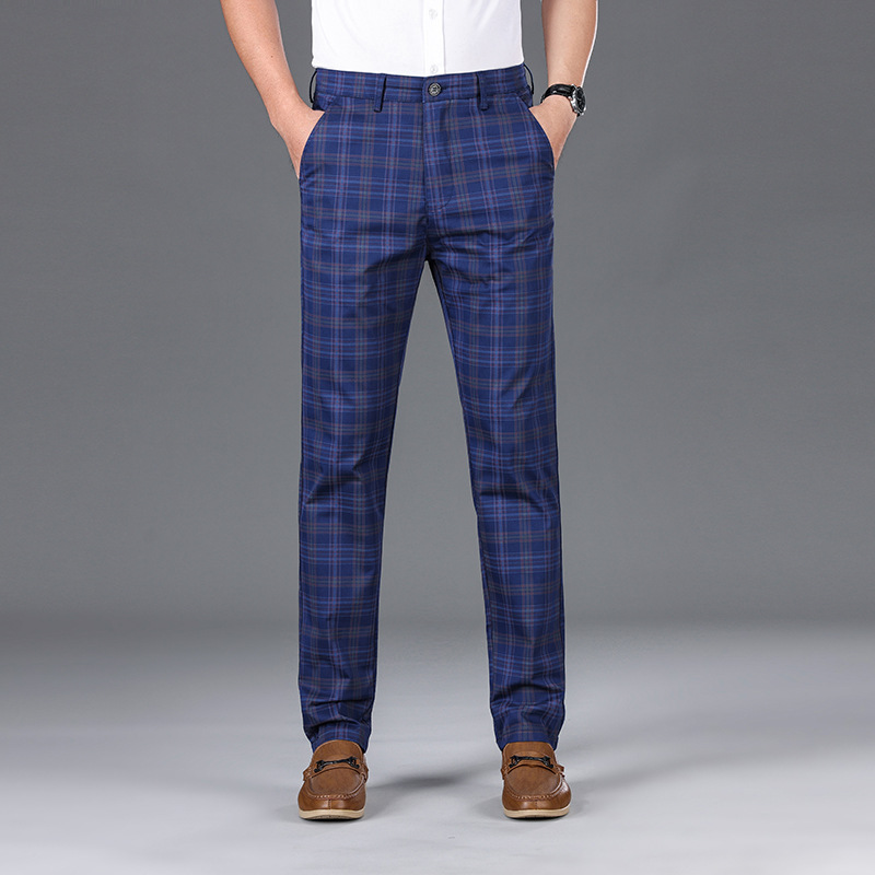 Côte & Rue tapered check trousers with classic tailoring and modern polished silhouette