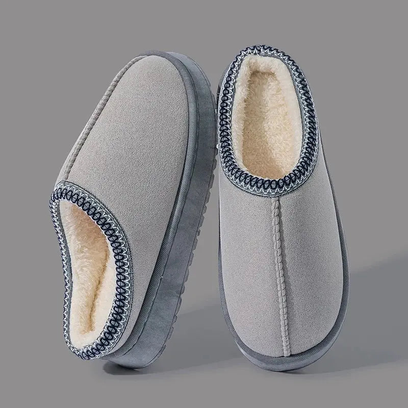 Women's cozy plush slippers warm fuzzy upper thick EVA non-slip sole indoor outdoor comfort