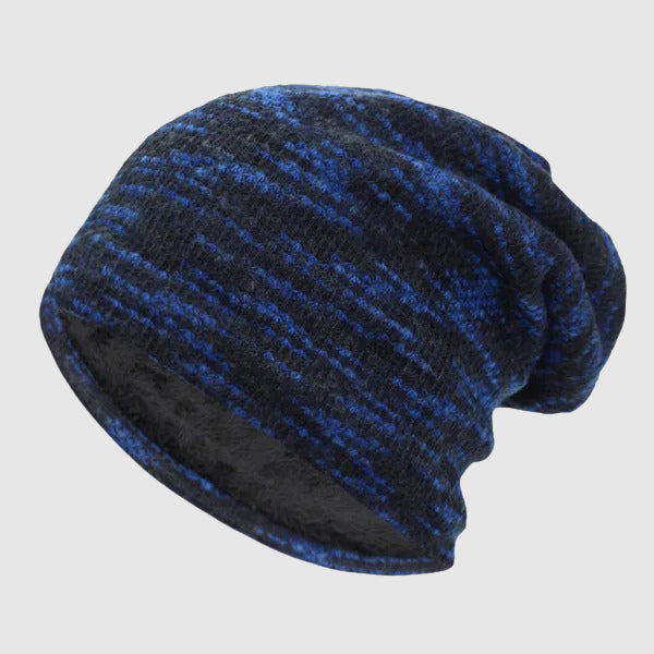 Cozy striped winter beanie in classic colors, premium wool with plush fleece lining for cold weather