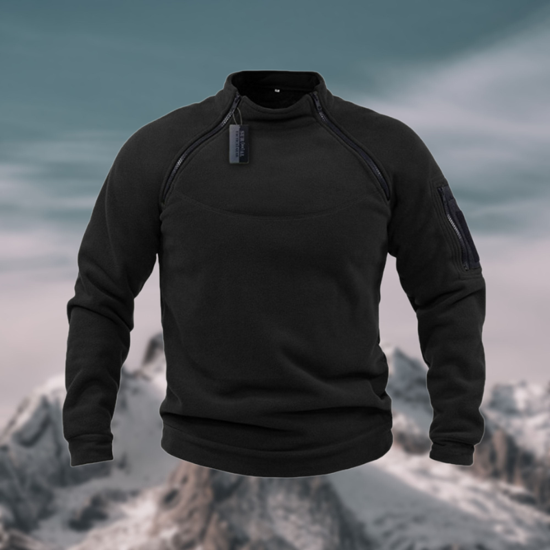 Men's Parker tactical fleece pullover, relaxed fit, wind-resistant fabric with sleeve pocket