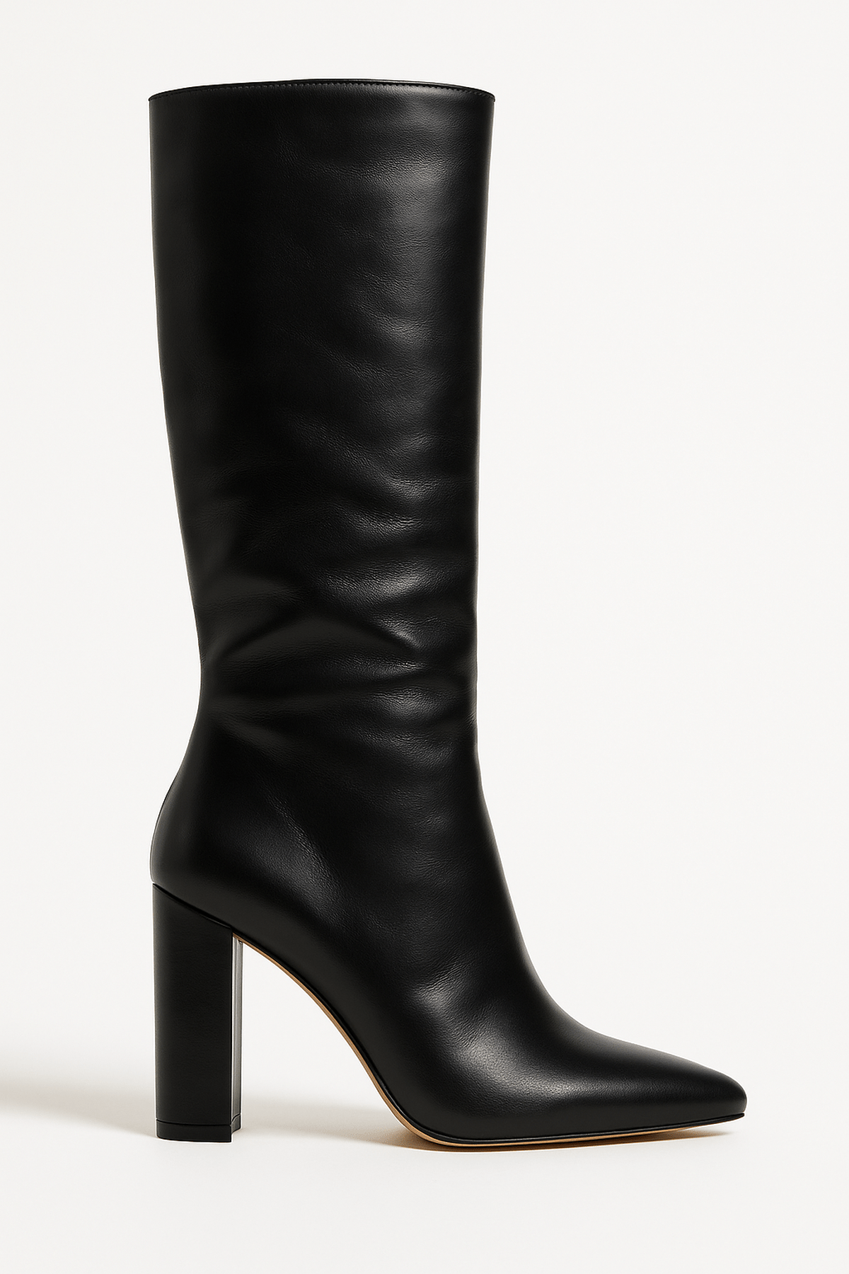Women's croc-embossed high heel knee boots with bold textured upper for a polished fashion-forward look