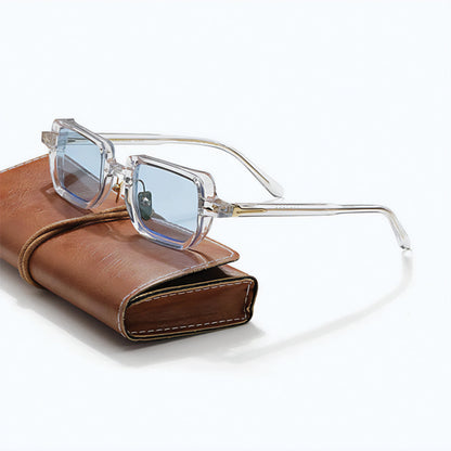 Rivaro rectangular sunglasses handmade Italian acetate tinted UV400 lenses polished minimalist style