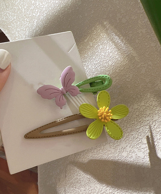 Jolie épingle à cheveux en alliage en forme de papillon et de fleur - Wavlynn
