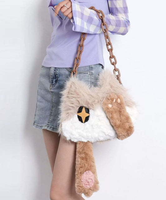 Sacs à bandoulière en fourrure de chat mignon et moelleux avec chaîne - Wavlynn