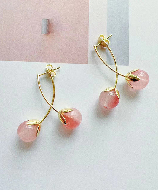 Boucles d'oreilles créoles en argent sterling et résine dorée en forme de tomate - Wavlynn