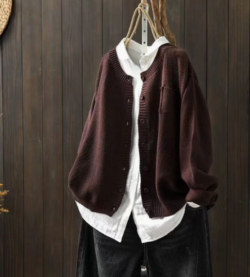 Margaux relaxed oversized cardigan in cozy knit with laid-back silhouette and timeless versatile style