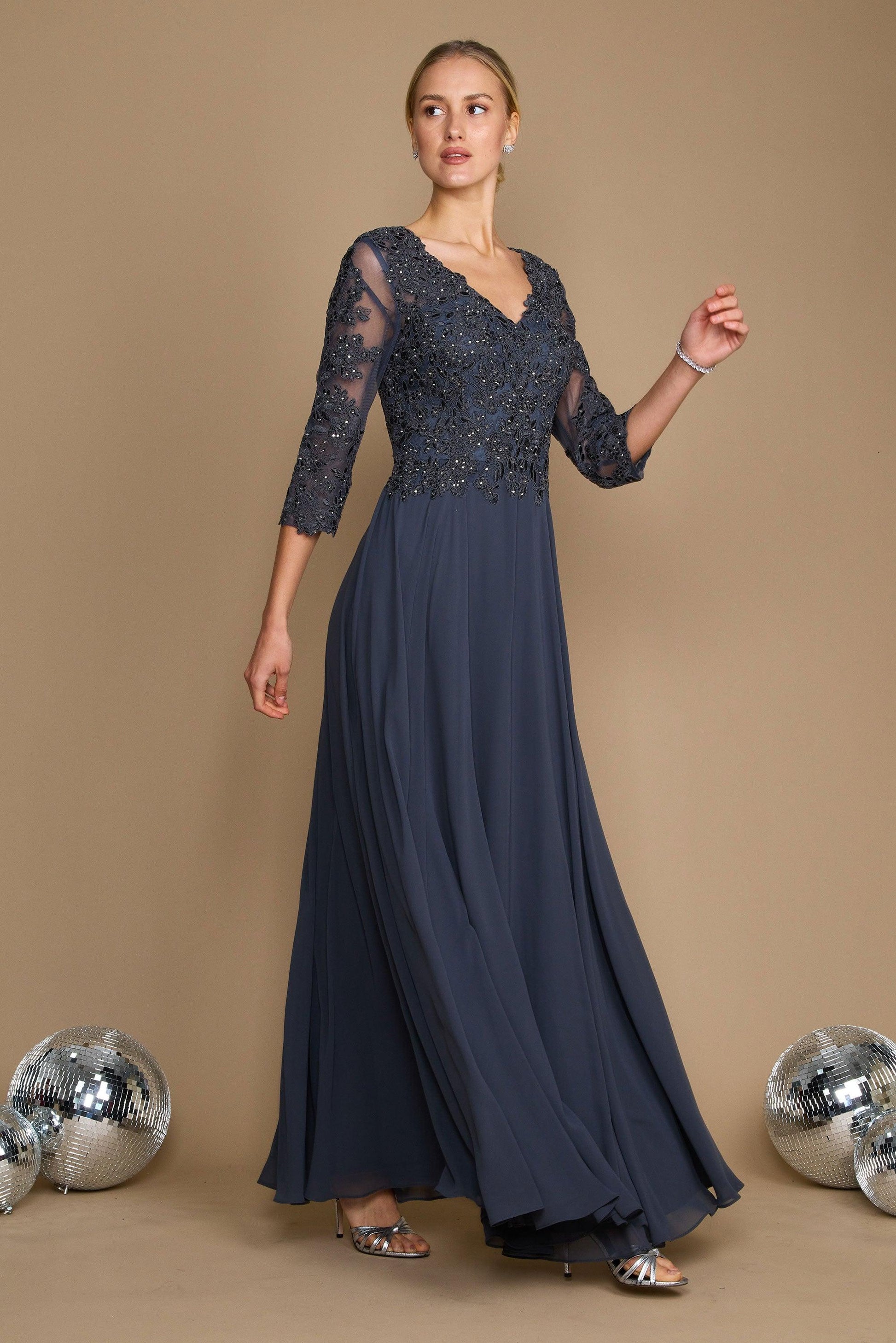 Wavlynn Chiffon Long Formal Mother of the Bride Dress