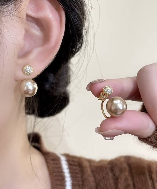 Boucles d'oreilles créoles en argent sterling et perles de zircone surdorées, couleur champagne, à faire soi-même - Wavlynn