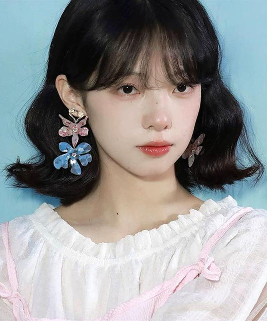 Boucles d'oreilles pendantes en résine et alliage colorblock à faire soi-même - Wavlynn