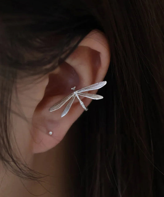 Boucles d'oreilles à tige en argent sterling et soie en forme de libellule - Wavlynn