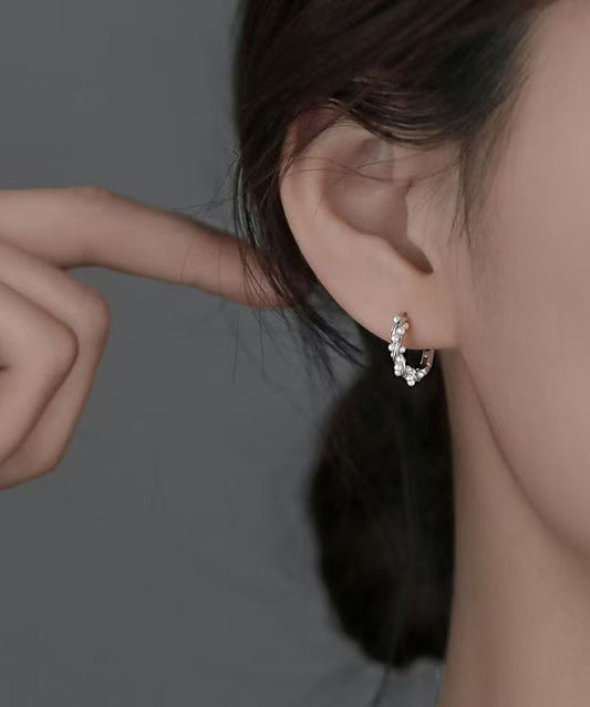 Boucles d'oreilles créoles en soie et argent sterling avec perles - Wavlynn