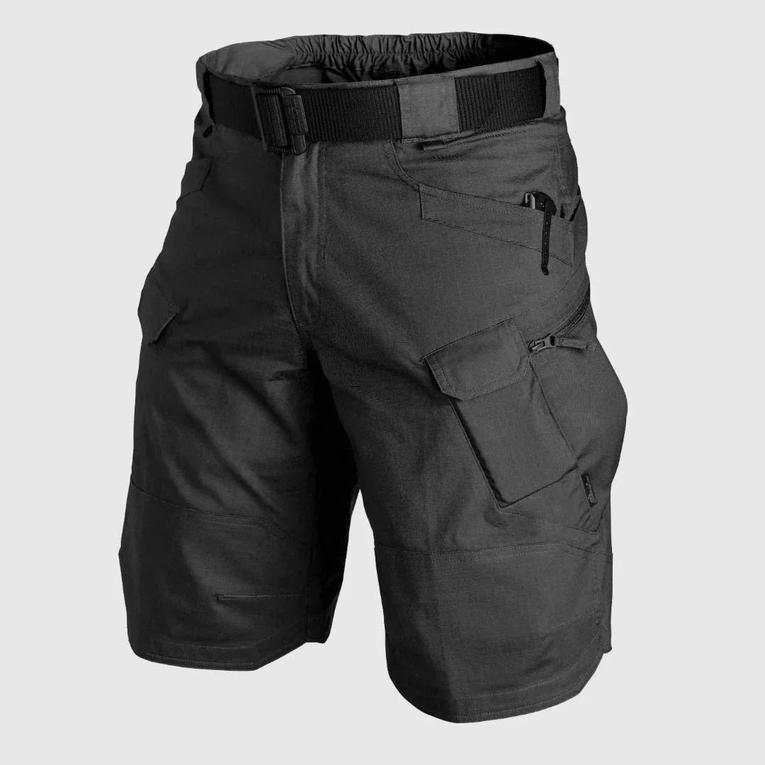 Men's Dale tactical cargo shorts in neutral tone, multi-pocket cotton-polyester blend, rugged outdoor cut
