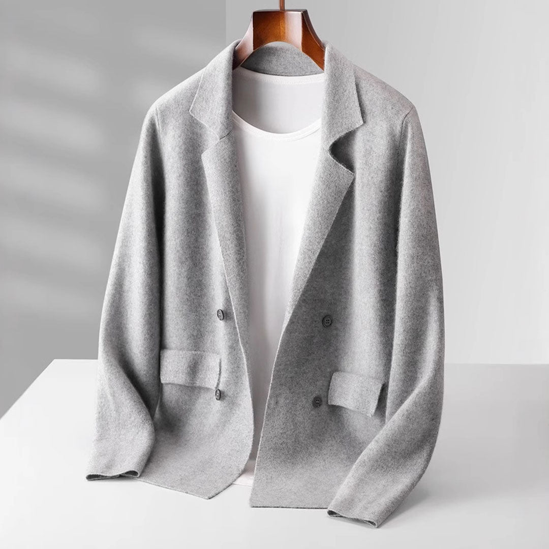 Darian ivory cashmere cardigan tailored silhouette with fine ribbed trims and deep front pockets