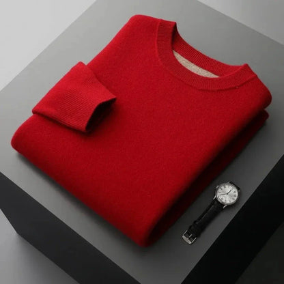 Dariel wool crewneck sweater with ribbed trims, minimalist design in premium 100% wool fabric
