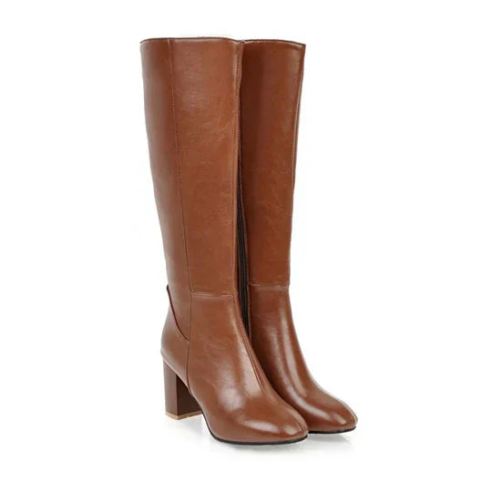 Women's Claire knee-high stiletto heeled boots in sleek silhouette with tall shaft for refined elegance