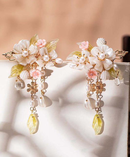 Élégante paire d'épingles à cheveux en alliage de perles et de fleurs de cerisier - Wavlynn