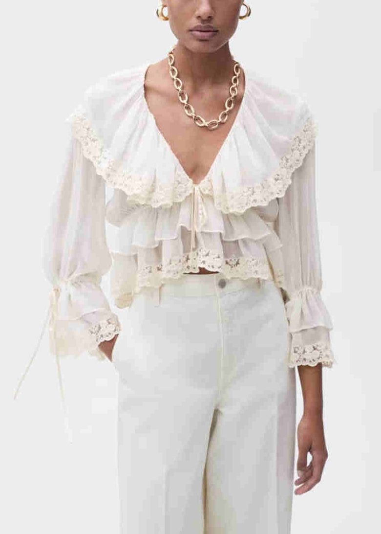Robe De Soirée Maxi Blanche Zensa - Ceinture Mousseline De Soie Avec Chaîne Dorée, Neuf Avec Étiquettes