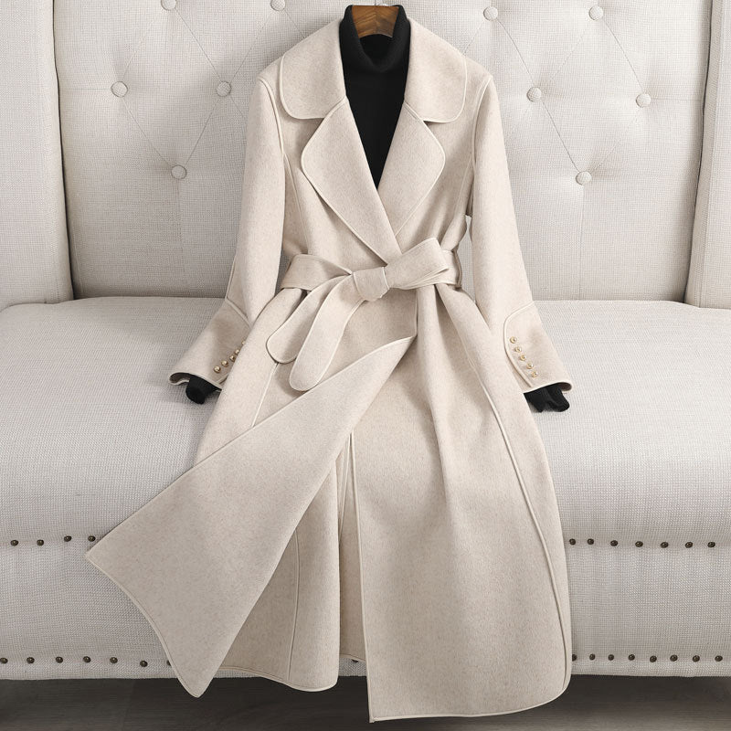 Reversed Rhapsody ivory wool coat elegant structured silhouette with plush velvety texture