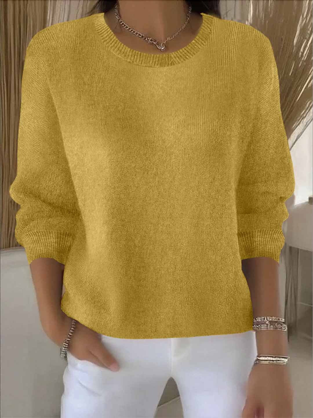 Shaina soft blend sweater relaxed fit cozy plush knit pullover for everyday effortless style