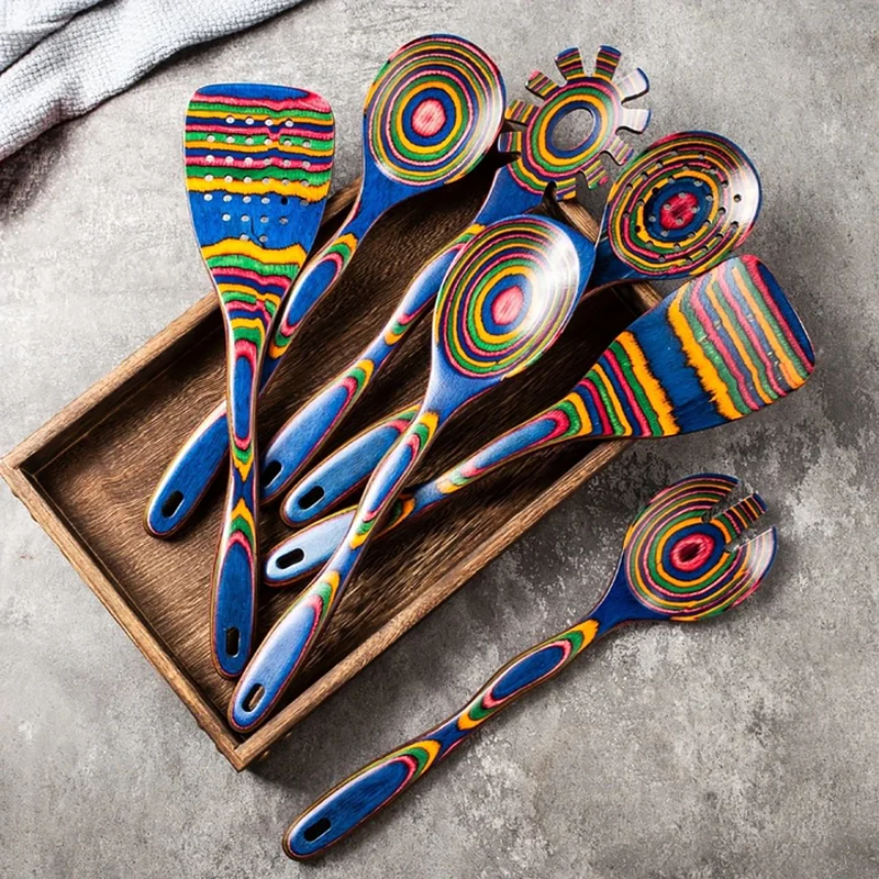 Ethno Pakka Wood Utensil Set - Wavlynn