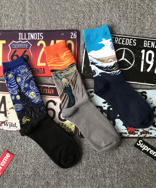 Chaussettes mi-mollet en jacquard à motifs de dessins animés européens et américains - Wavlynn
