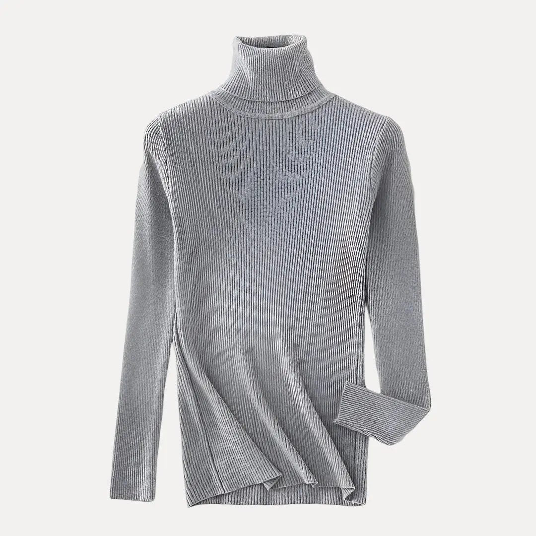 Wavlynn Eve slim fit knitted turtleneck women sweater, long sleeves, cozy warm casual style