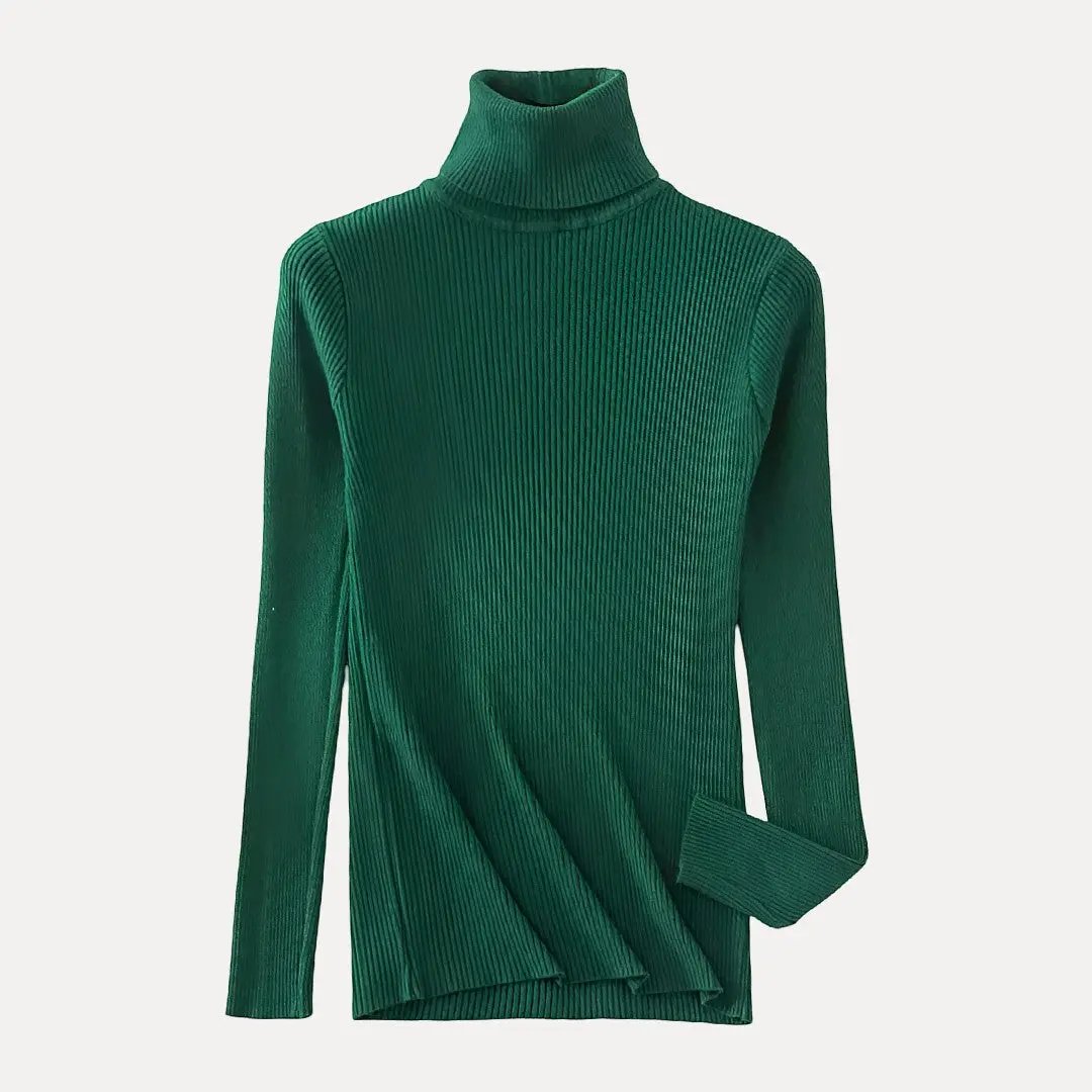 Wavlynn Eve slim fit knitted turtleneck women sweater long sleeves warm cozy casual office style