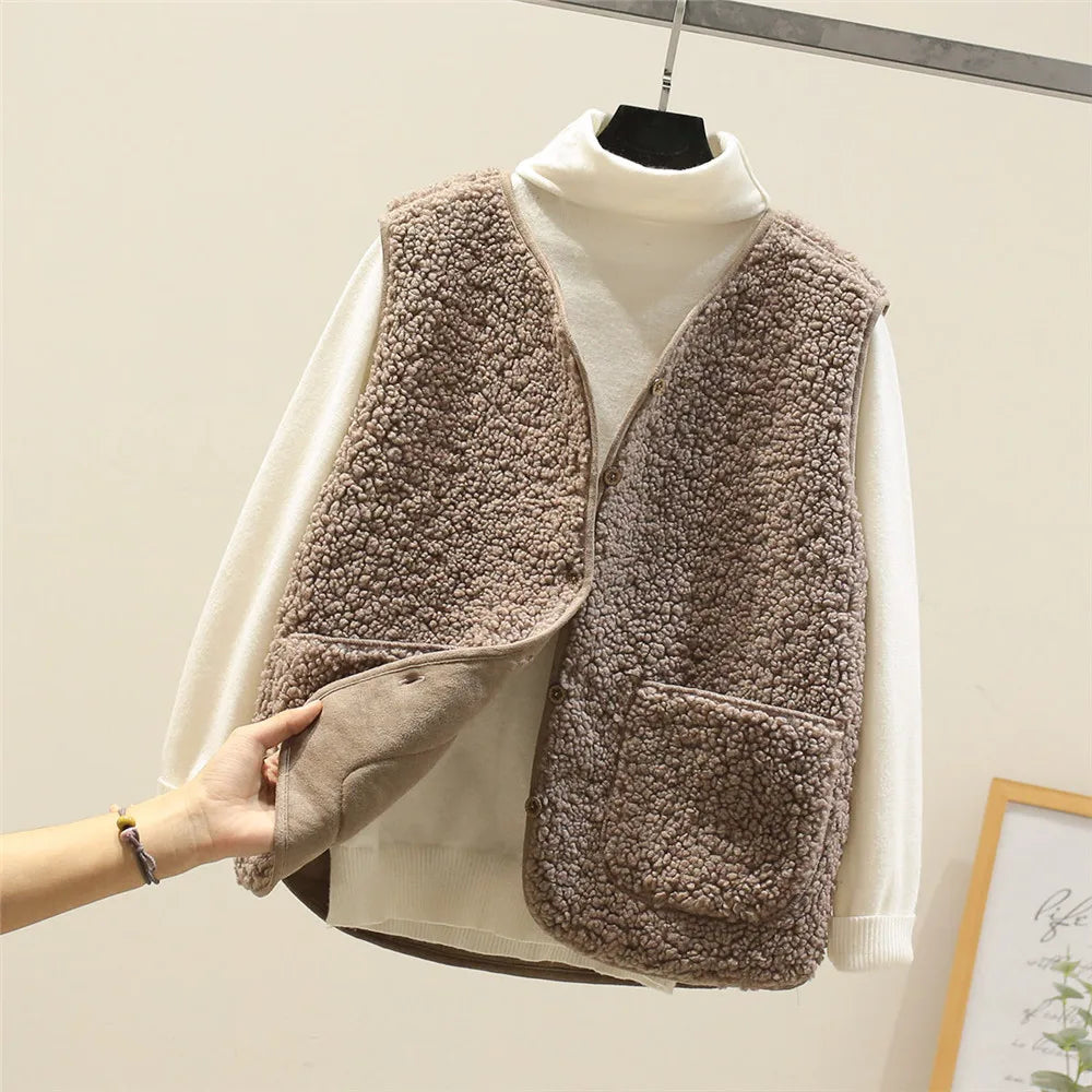 Celeste soft teddy blend comfort vest, lightweight insulation layering piece for women