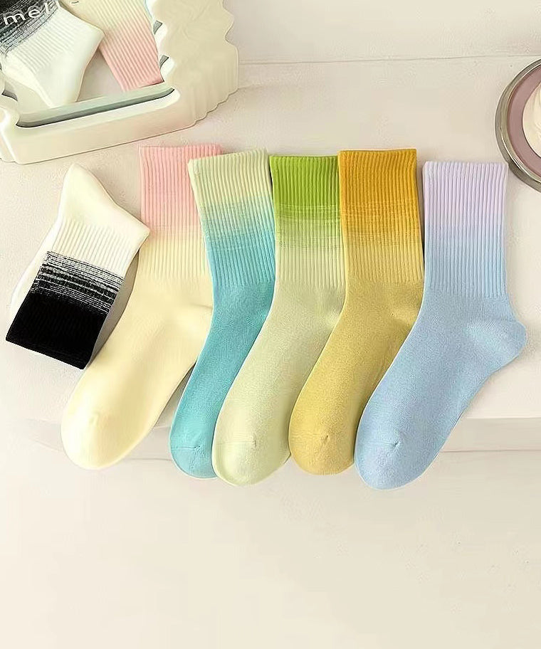Chaussettes mi-mollet dégradées de couleurs automne-hiver - Wavlynn