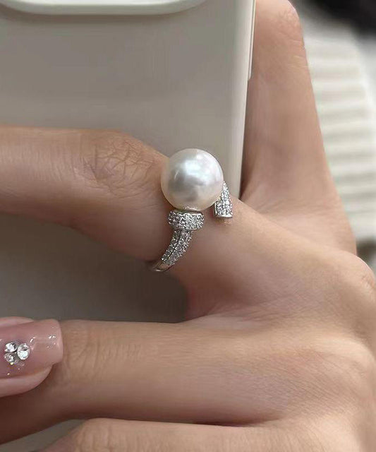 Bagues tendance en argent sterling et perles de zircone - Wavlynn