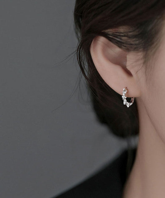Boucles d'oreilles puces en soie, argent sterling et perles - Wavlynn