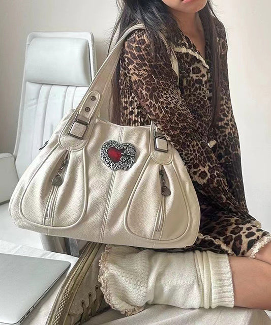 Sacs à bandoulière en similicuir blanc tendance avec poches - Wavlynn
