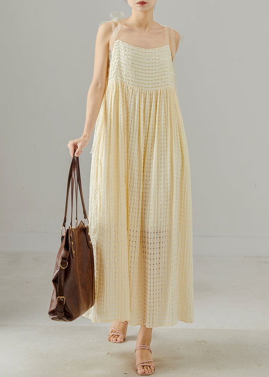Robe camisole en coton jaune à la mode pour l'été - Wavlynn