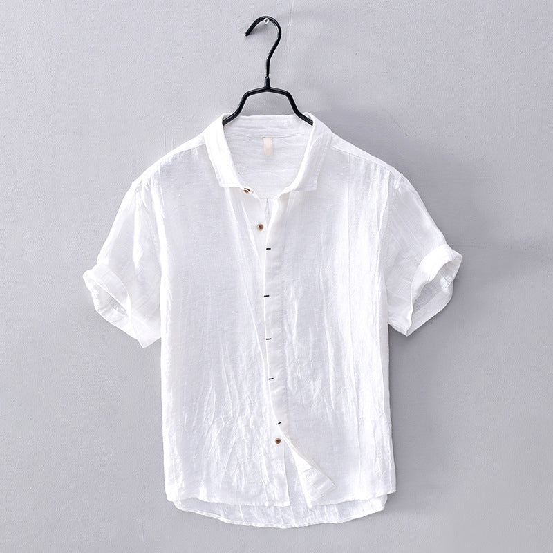 Felix Grant Coral Bay unisex linen shirt in coral, relaxed fit with breathable texture for summer