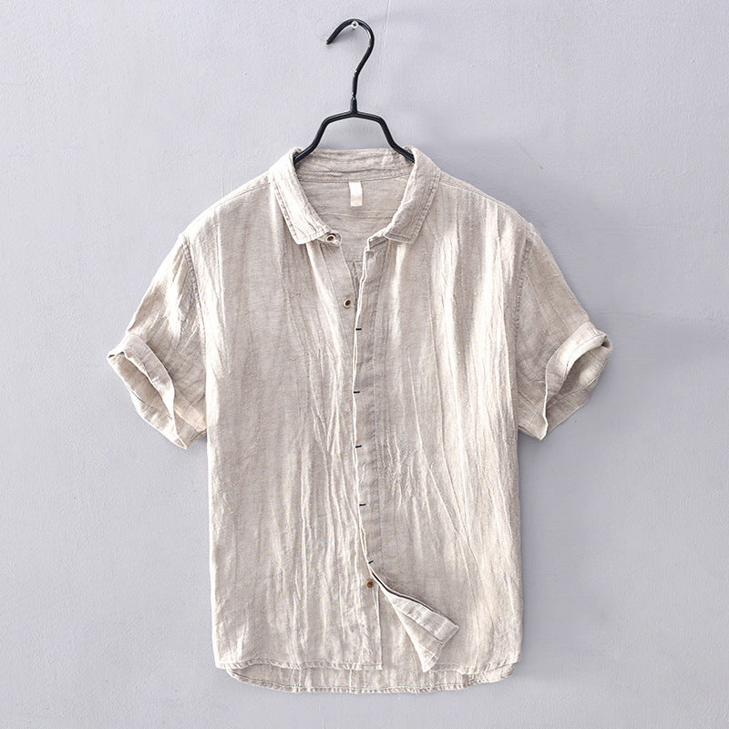Felix Grant Coral Bay unisex linen shirt in coral, relaxed fit with clean lines and breathable texture