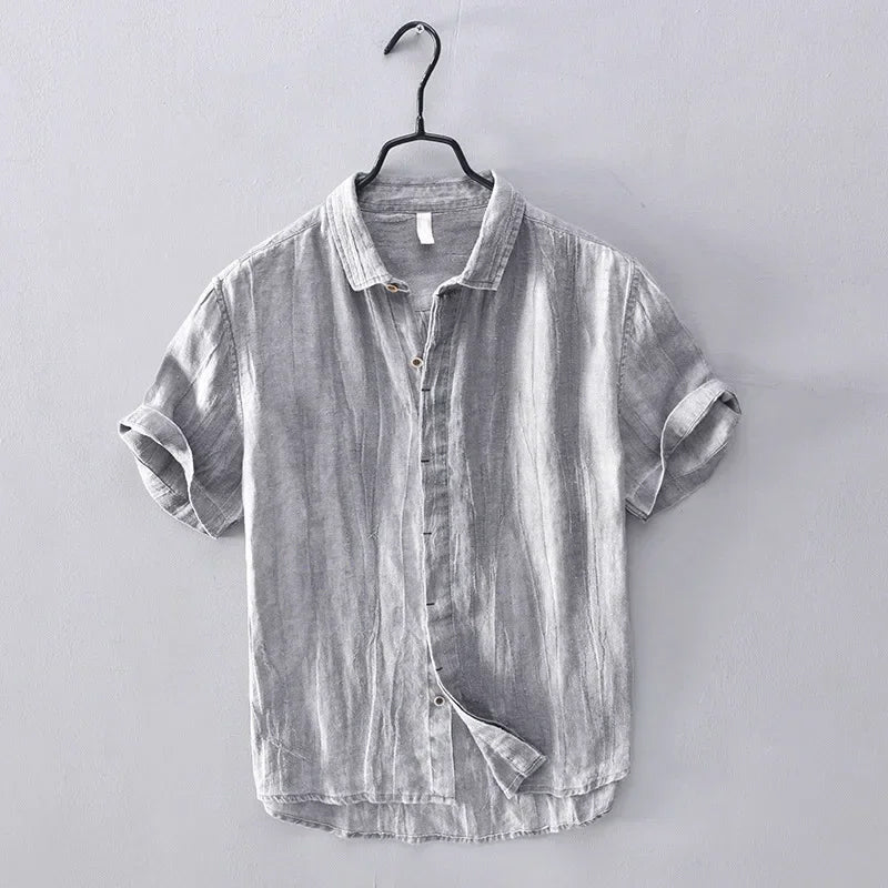 Felix Grant Coral Bay unisex linen shirt in coral, relaxed fit with clean lines and breathable texture